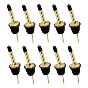 Factory Direct Modern Metal Stainless Steel Cute <b>Rubber</b> Liquor <b>Liquid</b> Wine Olive Oil Cork Tapered Spout Bottle Pourers Set - Product Image 1