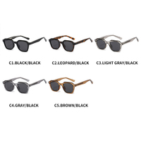 Lunettes de soleil rectangulaires polarisées UV400 avec branches renforcées en fil métallique rond, style rétro vintage, logo personnalisable, branches CP, lunettes de soleil rétro