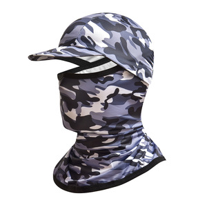 Summer Outdoor Sun Hat With Face Mask Breathable Quick Dry Ice Silk For Men Motorcycle Climbing Fishing Camouflage Pattern - Product Image 2