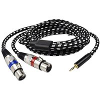 Mattes de câbles électriques 3.5mm, 1/8 pouces TRS à 2 XLR, câble de puissance de 3 pieds, mâle à mâle, Aux à double XLR, câble de dérivation