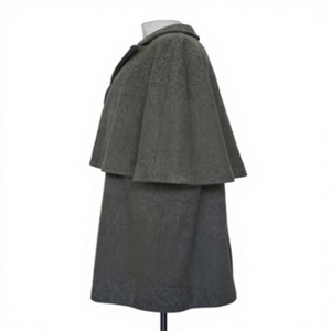 <b>Men's</b> Long Wool Blend Cape Coat Turn-down Collar Double Breasted Button Closure Waterproof Reversible Winter Formal Outerwear - Product Image 3