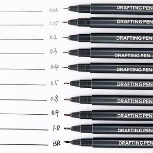 ชุดปากกามาร์กเกอร์แบบละเอียด 12 ขนาด ปลายกันน้ำ สำหรับงานศิลปะ วาดภาพ - Product Image 3