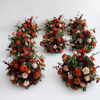 Nouveauté - Fleurs artificielles modernes orange et rose - Arrangements floraux pour mariage - Décoration de mariage