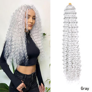 Extensiones de Cabello Sintético Ondulado Profundo Resistente al Calor al por Mayor de Fábrica, Ondas de Ganchillo Boho Rizadas, Ondas de Agua de Fibra a Granel para Trenzas - Product Image 5