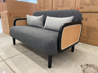 Mobilier commercial moderne pour événements de mariage, style sectionnel, rembourré, avec structure en bois massif et dossier en rotin, en tissu, pour appartements de luxe et centres commerciaux