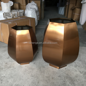 <span class=keywords><strong>Maceta</strong></span> de metal cromado plateado de acero inoxidable de gran tamaño de alta calidad para Decoración - Product Image 1