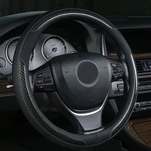 CHINA WANPU 2023 Hotsale Carbon Fiber Pattern Leather Delicate Sewing High-end Steering Wheel Cover