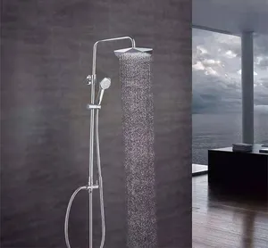 De gros 22mm douche mélangeur-Mitigeur de douche chromé mural, système de salle de bains élégant mitigeur de douche, robinet de baignoire, ensemble de douche de pluie