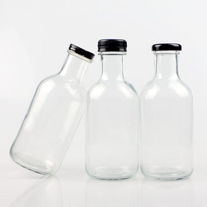 Récipients de jus de fruits en verre écologiques de 250ml 500ml avec <span class=keywords><strong>bouchon</strong></span> à vis et bouteilles à boire élégantes - Product Image 1