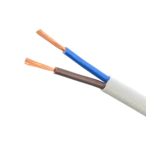 Cable de alimentación eléctrica con chaqueta de PVC VDE de 2 núcleos, 2x0,5 mm2, cable de alimentación de alambre de cobre sin oxígeno aislado para casa
