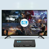 Conmutador HDMI1.4 4K de Hierro 4x1, Multivisor de Pantalla Cuádruple en Tiempo Real, HDCP 1.4, Conmutador sin Interrupciones, Accesorio de Audio/Video Remoto