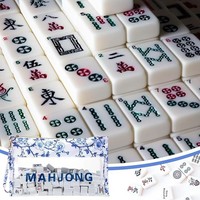 Sac de rangement durable de style chinois imprimé pour Mahjong avec fenêtre transparente pour un accès facile et une organisation optimale