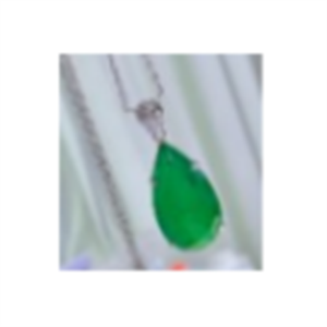 Venta al por mayor de lujo 925 plata esterlina mujer forma de pera Esmeralda simular colgante collar Zirconia cúbica circón principal moda - Product Image 1