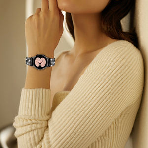 Bracelet métallique en cuir de luxe pour femmes pour <span class=keywords><strong>Galaxy</strong></span> Watch <span class=keywords><strong>5</strong></span> pour <span class=keywords><strong>Samsung</strong></span> Watch <span class=keywords><strong>SmartWatch</strong></span> Bands - Product Image 6