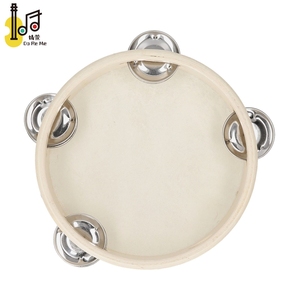 2024 nouveau 6 pouces en peau de mouton personnalisé instruments de musique peau de mouton tambourin portable <span class=keywords><strong>percussion</strong></span> métal cloches pour mariage à l'église - Product Image 1