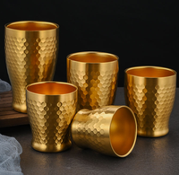 Gobelet à double paroi en acier inoxydable SUS304 à texture martelée pour la bière, l'eau, le café, les cocktails, les bars, les restaurants, l'extérieur