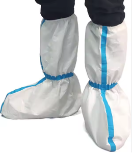 Sarung sepatu bot hujan putih antiair sekali pakai penutup sepatu tabung tengah empuk non-tenun tahan aus 45x33cm - Product Image 2