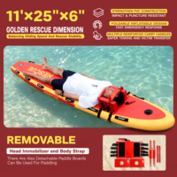 Planche de sauvetage gonflable Skatinger 11' Drop Stitch pour le surf et le SUP, avec 12 poignées, pour la plage et le sauvetage aquatique
