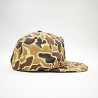 Casquettes de baseball snapback à visière plate en tissu Oxford Dobby avec logo brodé non structuré 256, motif léopard sportif à pois personnalisé