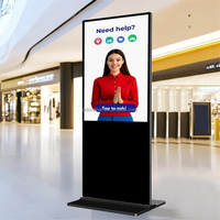 Totem à double écran 4k intérieur avec position debout pour affichage numérique supermarché centre commercial publicité moniteur mince écran LED LCD