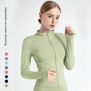 Veste de sport à fermeture éclair à manches longues pour femmes automne hiver séchage rapide serré Fitness hauts de course respirant léger entraînement Yoga - Product Image 4