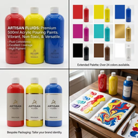 Peinture acrylique liquide non toxique de 500 ml pour coulage, haute brillance, pour l'art fluide, les ours en peinture et les loisirs créatifs DIY, vente en gros sur mesure