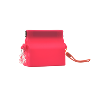 Petit sac bandoulière portable en silicone avec breloque ours mignon, mini pochette pour clés, pièces de monnaie, cartes, écouteurs, rouge à lèvres