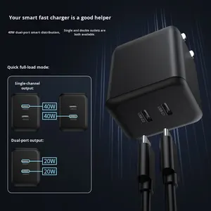 Estándar de EE. UU. Pd40W para cabezal de <span class=keywords><strong>carga</strong></span> de <span class=keywords><strong>Apple</strong></span> Certificado ETL Dual C-Port Nitruro de galio <span class=keywords><strong>Carga</strong></span> rápida para IPhone16Promax para viajes - Product Image 4