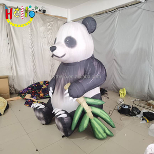 Tema Zoo palloncino animale mascotte orso Panda gonfiabile gigante con bambù - Product Image 1