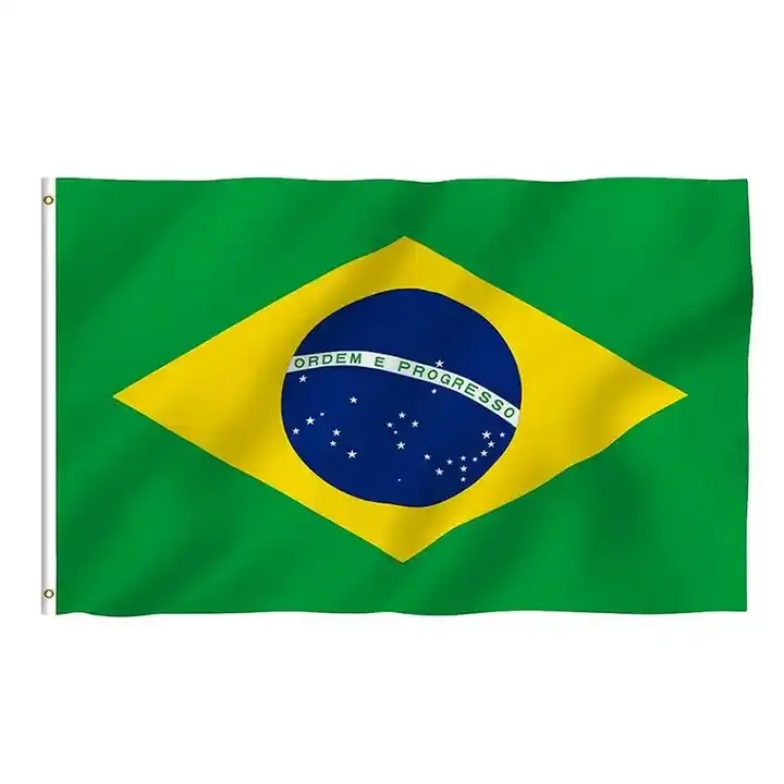 スポーツイベントのためのブラジル国旗デジタル印刷ダブルステッチカスタム製品