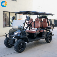 Voiture de golf électrique Robetaa 6 places, pneus tout-terrain surélevés de 14 pouces, homologuée pour la route, batterie au lithium 72V