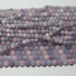 Wholesale natural 6mm 8mm dream color quartz smooth round european beads for jewelry making