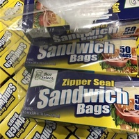Sacs à sandwich jetables avec fermeture éclair, pochettes PE étanches et anti-humidité pour le stockage alimentaire à la maison et en déplacement