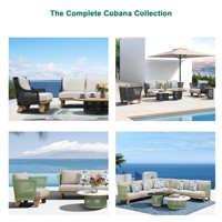 Ensemble de canapés d'extérieur en aluminium de luxe moderne Express Garden, modèle COBANA, mousse haute densité, pour ferme, villa, hôtel, jardins, parcs