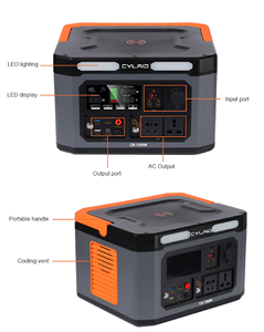 เครื่องกำเนิดไฟฟ้าพลังงานแสงอาทิตย์แบบพกพา ลิเธียม ราคาประหยัด 1000W 2000Wh สำหรับใช้งานกลางแจ้ง ชาร์จไฟได้ คลื่นไซน์บริสุทธิ์ รุ่น CYLAID-01A 1000W 2000 - Product Image 4