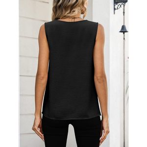 Women Tank Tops Sleeveless V Neck Chiffon <b>Blouse</b> Casual Everyday Wear Breathable Summer Top - Product Image 6