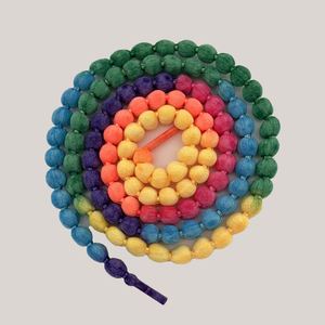 เชือกผูกรองเท้าแบบวงกลมสีสันสดใส กว้าง 8 มม. ทำจากโพลีเอสเตอร์พิมพ์ลาย สำหรับรองเท้าลำลอง รองเท้าแตะ รองเท้ารู รองเท้าลายดอกไม้ - Product Image 2