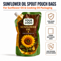 Sachets d'emballage Doypack en aluminium avec bec verseur pour huile de tournesol, personnalisables avec logo, pour l'emballage d'huile de cuisson