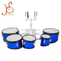 Good Quality Professional Percussion Snare Marching Drum Set 3-4-5 Joint Wooden with PVC Drum Heads Belt Blue Red White Black
