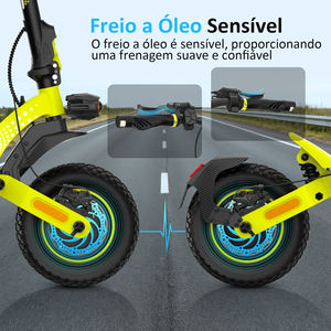 <span class=keywords><strong>Trottinette</strong></span> <span class=keywords><strong>électrique</strong></span> T8Max, entrepôt Brésil, double moteur 2000W, 20Ah, pneus tout-terrain 12 pouces, double suspension, pliable, phare LED - Product Image 6