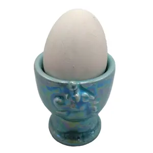 Custom Any shape or logo Popular Pearl Blue plated Unicorn Egg Cup,unicorn ceramic egg holder