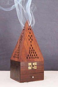 Wooden Bakhoor Burner Decorative <b>Incense</b> <b>Holder</b> with Smoke Vent Traditional Aromatherapy Burner for Home Office Meditation Decor - Product Image 2