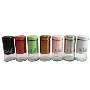 4oz stainless steel cover glass seasoning storage organization combination sauce bottle kitchenware