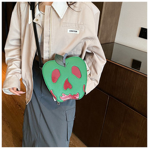 Halloween Personality Funny Ghost <b>Skull</b> <b>Bag</b> Niche Design Color Block Underarm <b>Bag</b> PU Leather Single Shoulder <b>Bag</b> - Product Image 3