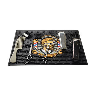 L'homme aux lunettes jaunes tapis de barbier outils de coiffure tête d'huile tondeuses électriques anti-dérapant outil de coupe de cheveux tapis de rangement - Product Image 3