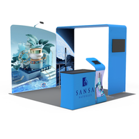 Nouveau Design Portable En Aluminium Étagère Affichage Salon Publicité Promotion Tension Tissu 10x10 Expo Foire Stand D'exposition