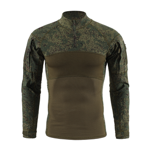 ESDY Mens dài tay áo đứng cổ áo chiến thuật T-Shirts đàn hồi Ripstop Áo sơ mi - Product Image 3