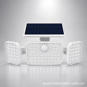Solar Wall <b>Light</b> 3-Head <b>Led</b> With <b>Motion</b> <b>Sensor</b> Solar Panel Outdoor Waterproof Street Lamp - Product Image 1