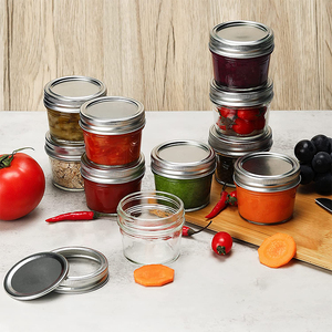 Wholesale Wide Mouth heat resistant 4oz mini glass mason canning jars with lid for Honey Jam Baby Food Spices candles