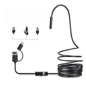 Caméra d'inspection endoscopique industrielle F160 Endoscope HD USB Objectif 8mm 6 lumières LED Support Micro USB Type-C USB